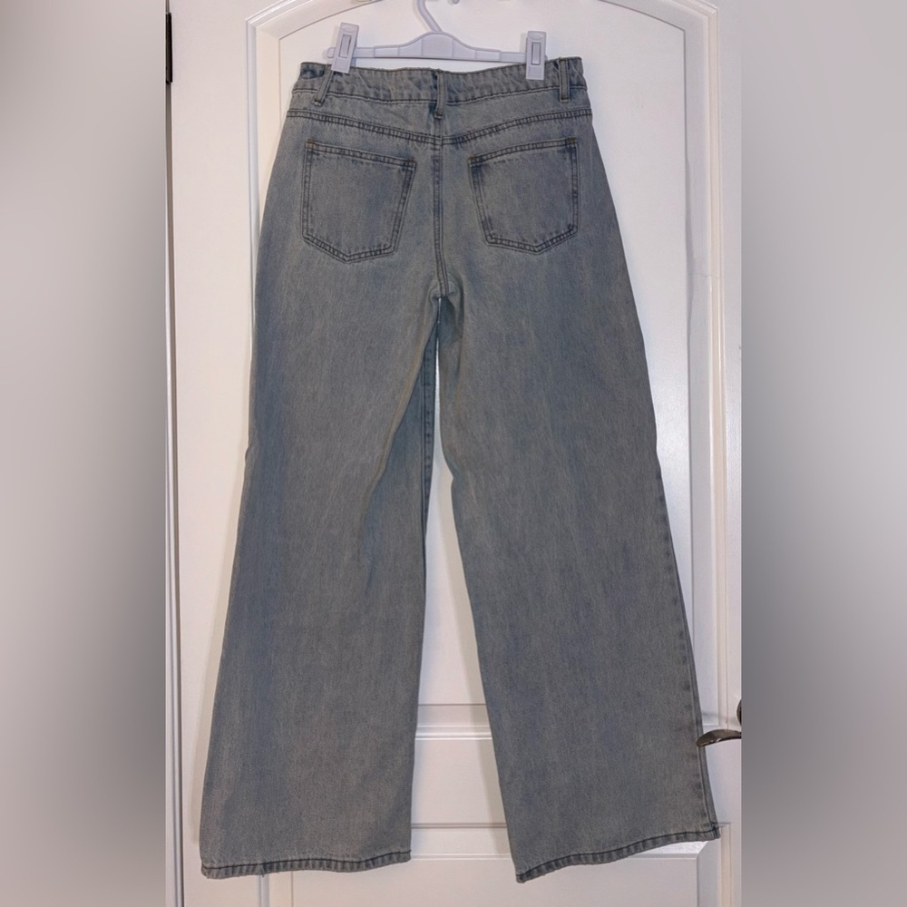 Edikted Light Blue Flare & Wide Leg Jeans - Picture 2 of 4